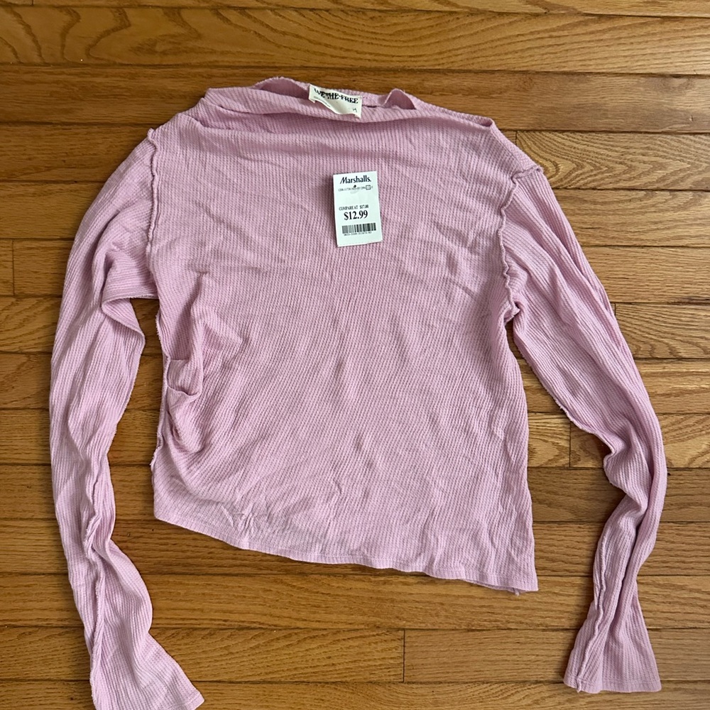 We The Free Asymmetrical Pink Long Sleeve Top